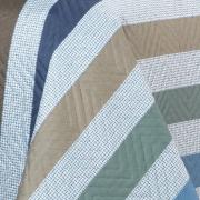 Kit: 1 Cobre-leito Queen Bouti de Microfibra Ultrasonic Estampada + 2 Porta-travesseiros - Gordon azul - Dui Design