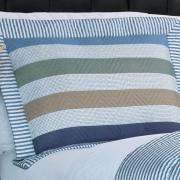 Kit: 1 Cobre-leito Queen Bouti de Microfibra Ultrasonic Estampada + 2 Porta-travesseiros - Gordon azul - Dui Design