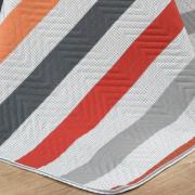 Kit: 1 Cobre-leito Solteiro Bouti de Microfibra Ultrasonic Estampada + 1 Porta-travesseiro - Gordon Cinza  - Dui Design