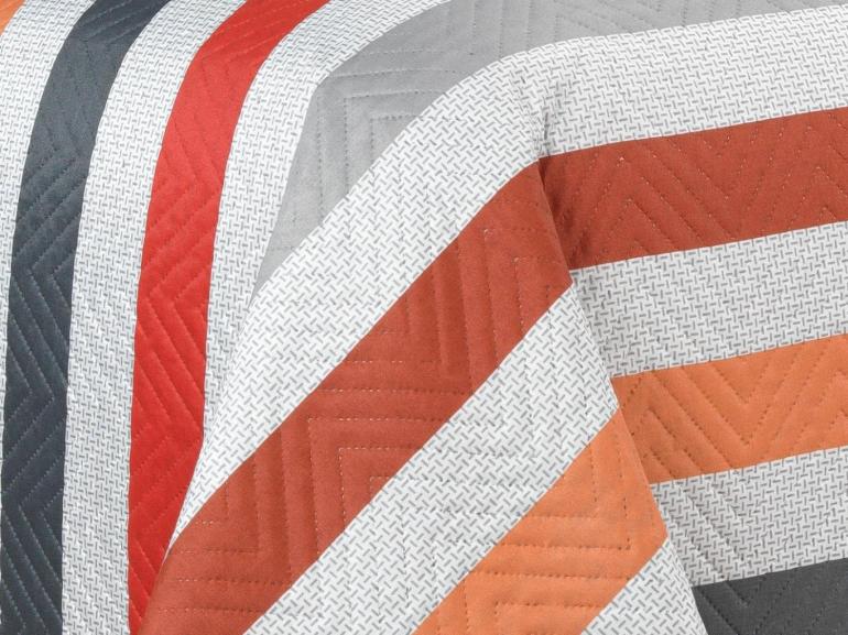 Kit: 1 Cobre-leito Solteiro Bouti de Microfibra Ultrasonic Estampada + 1 Porta-travesseiro - Gordon Cinza  - Dui Design