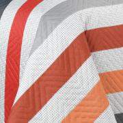 Kit: 1 Cobre-leito Solteiro Bouti de Microfibra Ultrasonic Estampada + 1 Porta-travesseiro - Gordon Cinza  - Dui Design