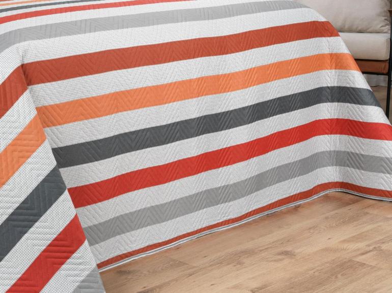 Kit: 1 Cobre-leito Solteiro Bouti de Microfibra Ultrasonic Estampada + 1 Porta-travesseiro - Gordon Cinza  - Dui Design