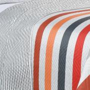 Kit: 1 Cobre-leito Solteiro Bouti de Microfibra Ultrasonic Estampada + 1 Porta-travesseiro - Gordon Cinza  - Dui Design