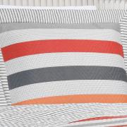 Kit: 1 Cobre-leito Solteiro Bouti de Microfibra Ultrasonic Estampada + 1 Porta-travesseiro - Gordon Cinza  - Dui Design