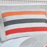 Kit: 1 Cobre-leito Solteiro Bouti de Microfibra Ultrasonic Estampada + 1 Porta-travesseiro - Gordon Cinza  - Dui Design