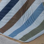 Kit: 1 Cobre-leito Queen Bouti de Microfibra Ultrasonic Estampada + 2 Porta-travesseiros - Gordon azul - Dui Design