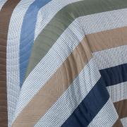 Kit: 1 Cobre-leito Queen Bouti de Microfibra Ultrasonic Estampada + 2 Porta-travesseiros - Gordon azul - Dui Design