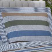 Kit: 1 Cobre-leito Queen Bouti de Microfibra Ultrasonic Estampada + 2 Porta-travesseiros - Gordon azul - Dui Design
