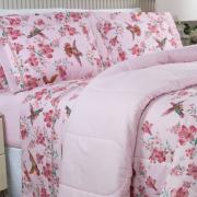 Jogo de Cama Casal 150 fios - Graciosa Rosa - Dui Design