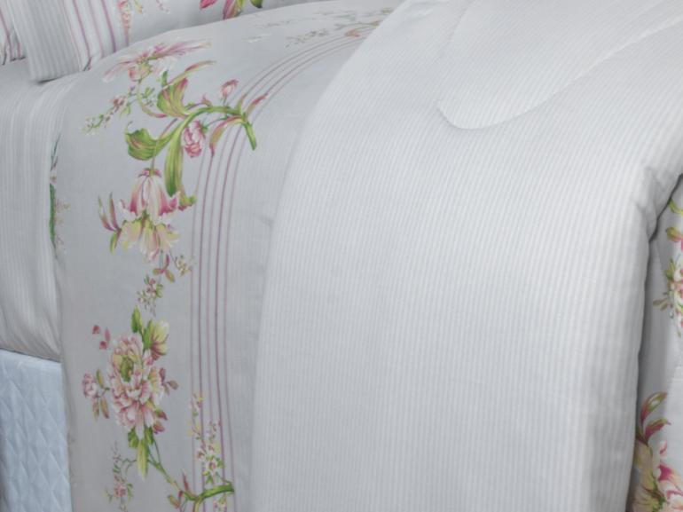 Jogo de Cama King Cetim 300 fios - Greice Kelly Cinza - Dui Design