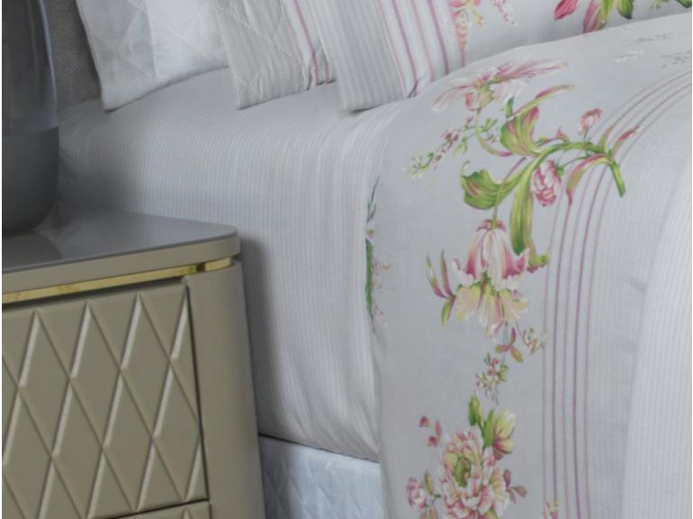 Jogo de Cama King Cetim 300 fios - Greice Kelly Cinza - Dui Design