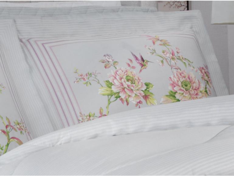 Jogo de Cama King Cetim 300 fios - Greice Kelly Cinza - Dui Design