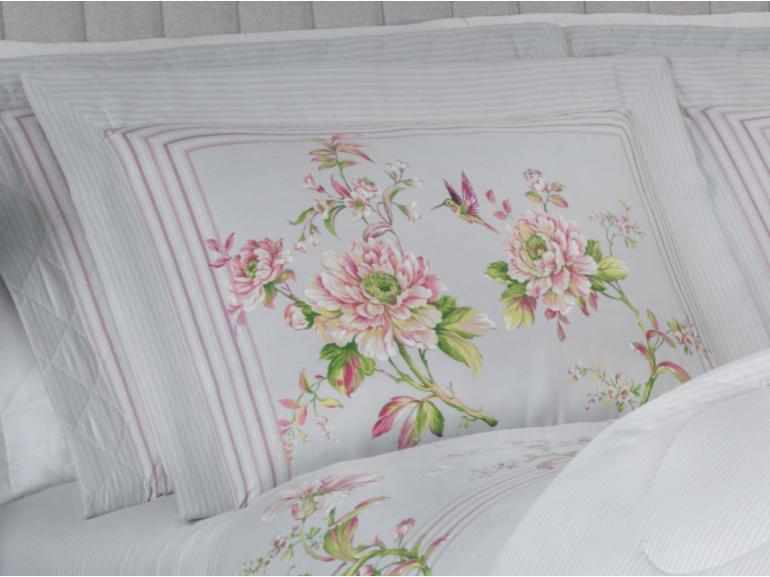 Jogo de Cama King Cetim 300 fios - Greice Kelly Cinza - Dui Design