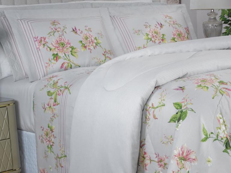 Jogo de Cama King Cetim 300 fios - Greice Kelly Cinza - Dui Design