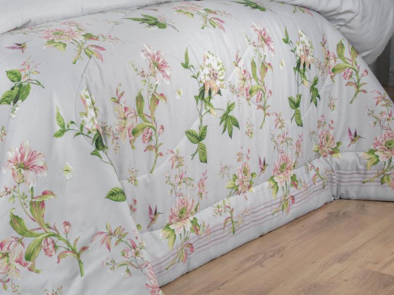 Edredom Casal Cetim 300 fios - Greice Kelly Cinza - Dui Design
