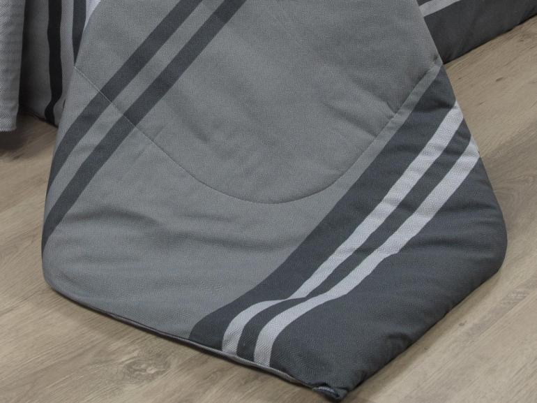 Jogo de Cama Solteiro Percal 200 fios - Gregor Cinza- Dui Design