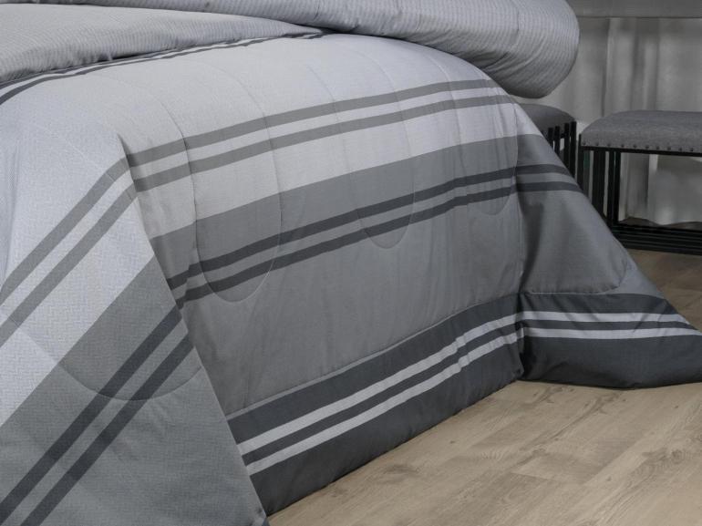 Jogo de Cama Solteiro Percal 200 fios - Gregor Cinza- Dui Design