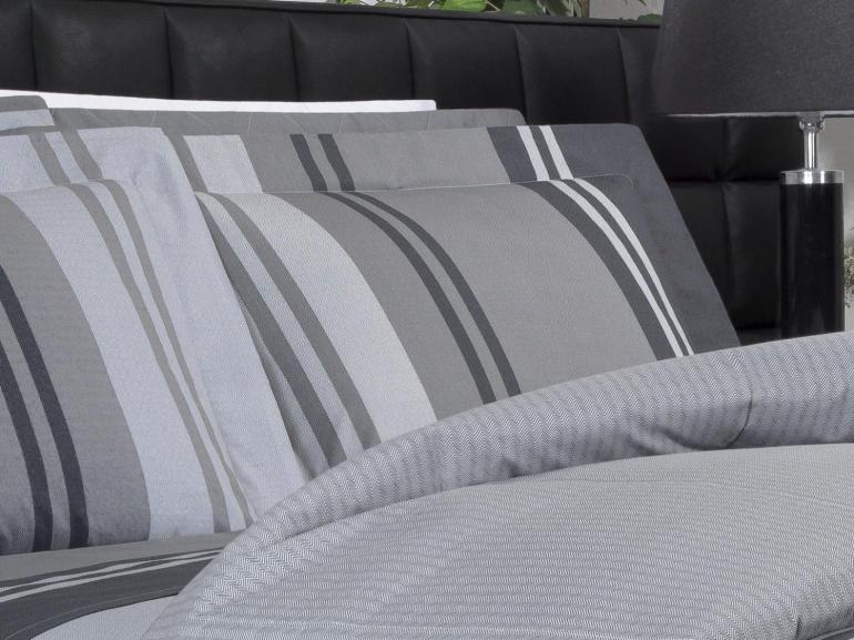 Jogo de Cama Solteiro Percal 200 fios - Gregor Cinza- Dui Design