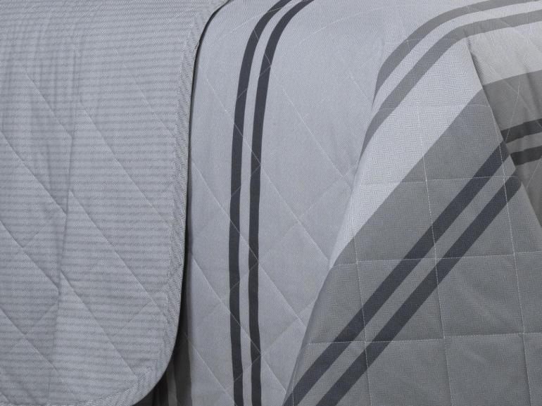 Kit: 1 Cobre-leito Solteiro + 1 Porta-travesseiro Percal 200 fios - Gregor Cinza- Dui Design