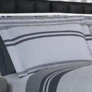 Kit: 1 Cobre-leito Solteiro + 1 Porta-travesseiro Percal 200 fios - Gregor Cinza- Dui Design