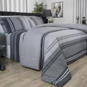 Edredom Solteiro Percal 200 fios - Gregor Cinza- Dui Design