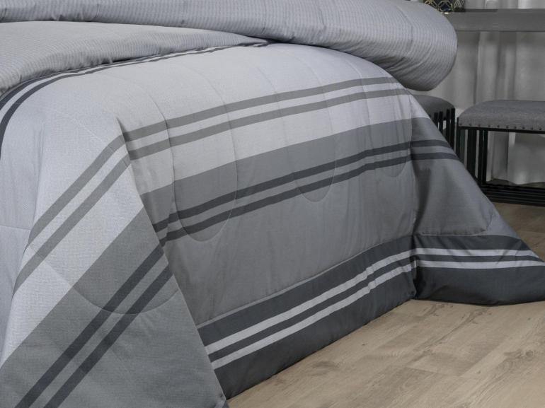 Edredom Solteiro Percal 200 fios - Gregor Cinza- Dui Design