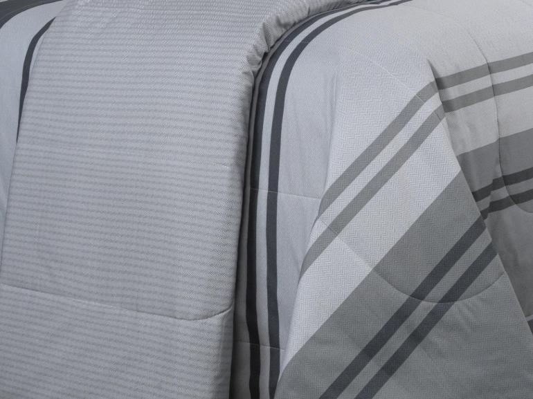 Edredom Solteiro Percal 200 fios - Gregor Cinza- Dui Design