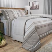 Jogo de Cama Queen Percal 200 fios - Gregor Taupe - Dui Design