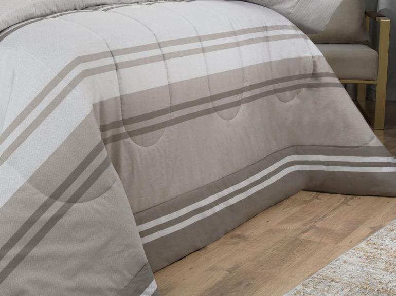 Jogo de Cama Queen Percal 200 fios - Gregor Taupe - Dui Design