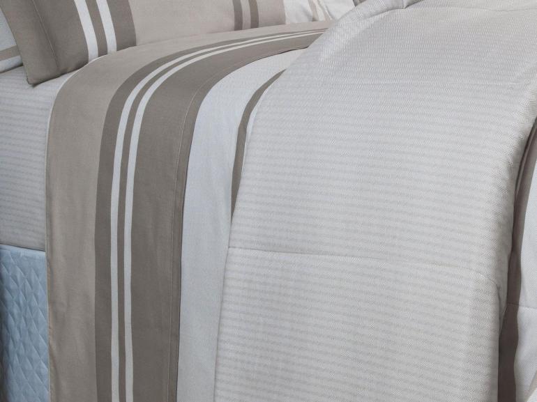 Jogo de Cama Queen Percal 200 fios - Gregor Taupe - Dui Design