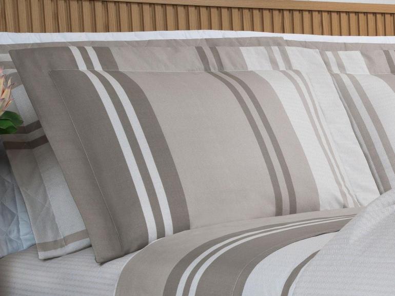 Jogo de Cama Queen Percal 200 fios - Gregor Taupe - Dui Design