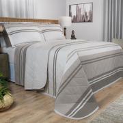 Kit: 1 Cobre-leito King + 2 Porta-travesseiros Percal 200 fios - Gregor Taupe - Dui Design