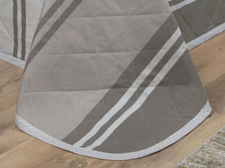 Kit: 1 Cobre-leito King + 2 Porta-travesseiros Percal 200 fios - Gregor Taupe - Dui Design