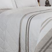 Kit: 1 Cobre-leito King + 2 Porta-travesseiros Percal 200 fios - Gregor Taupe - Dui Design