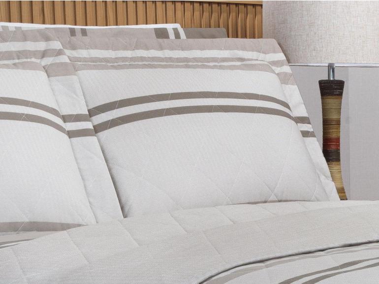 Kit: 1 Cobre-leito King + 2 Porta-travesseiros Percal 200 fios - Gregor Taupe - Dui Design