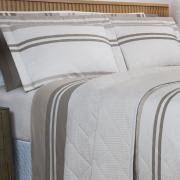 Kit: 1 Cobre-leito King + 2 Porta-travesseiros Percal 200 fios - Gregor Taupe - Dui Design