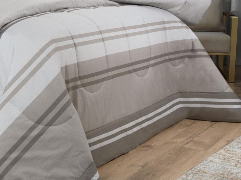 Edredom Casal Percal 200 fios - Gregor Taupe - Dui Design
