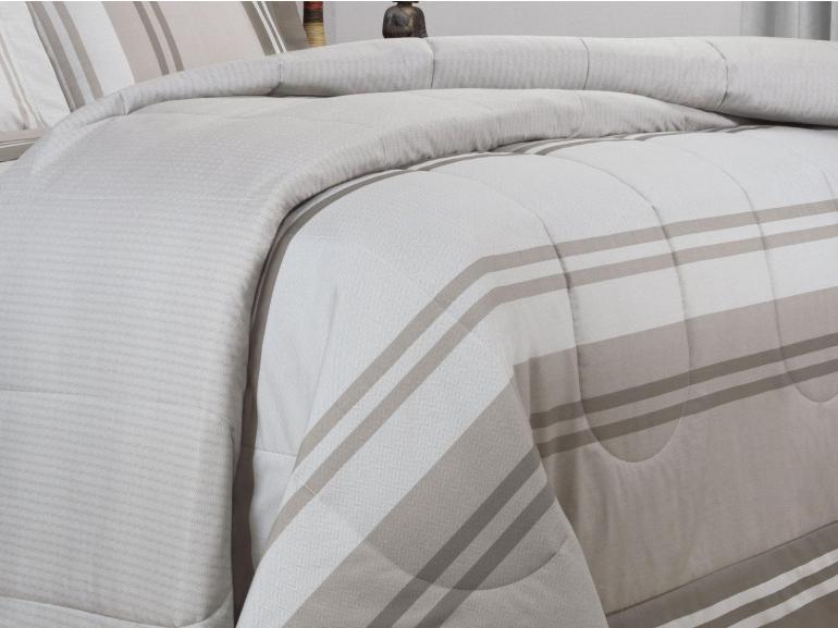 Edredom Casal Percal 200 fios - Gregor Taupe - Dui Design