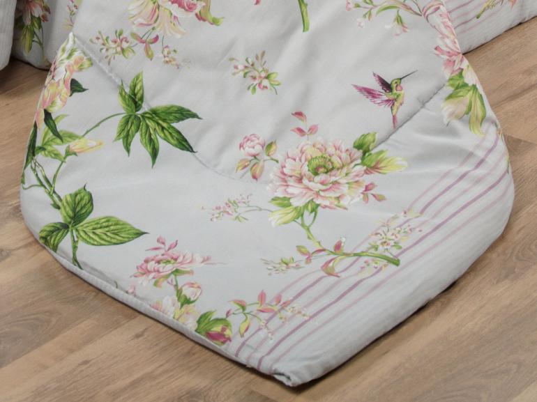 Jogo de Cama Casal Cetim 300 fios - Greice Kelly Cinza - Dui Design