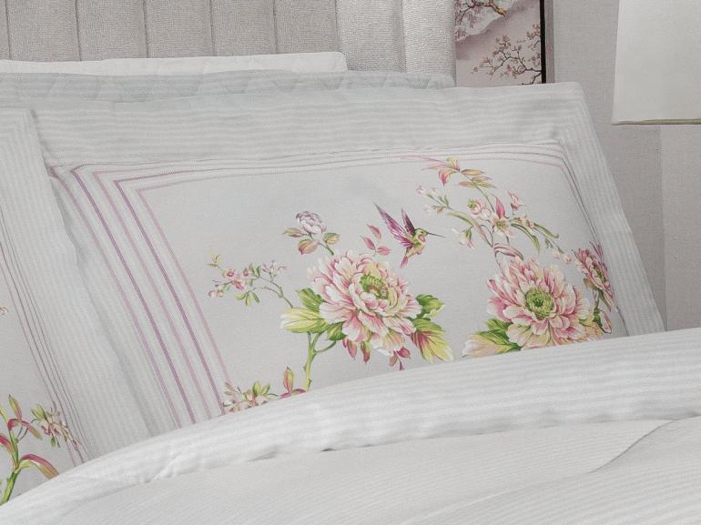 Jogo de Cama Casal Cetim 300 fios - Greice Kelly Cinza - Dui Design