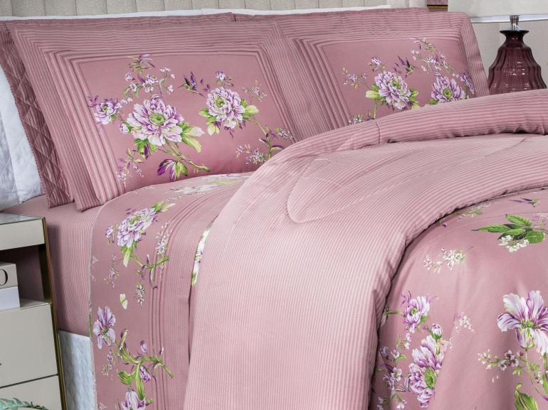 Jogo de Cama King Cetim 300 fios - Greice Kelly Uva - Dui Design