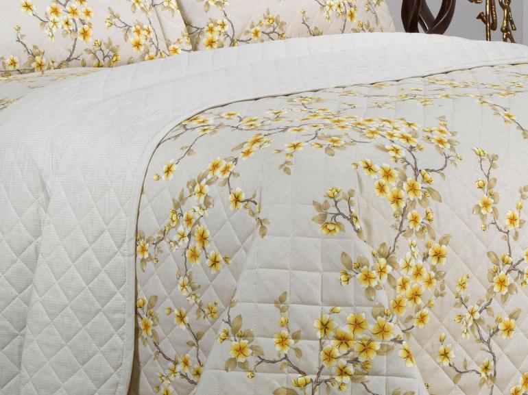 Kit: 1 Cobre-leito Queen + 2 Porta-travesseiros 150 fios - Hanami S�phia - Dui Design