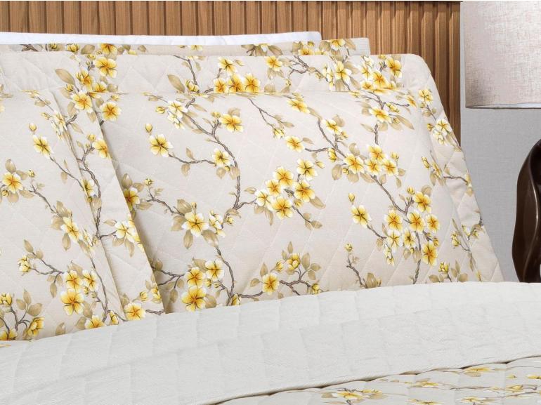 Kit: 1 Cobre-leito Queen + 2 Porta-travesseiros 150 fios - Hanami S�phia - Dui Design