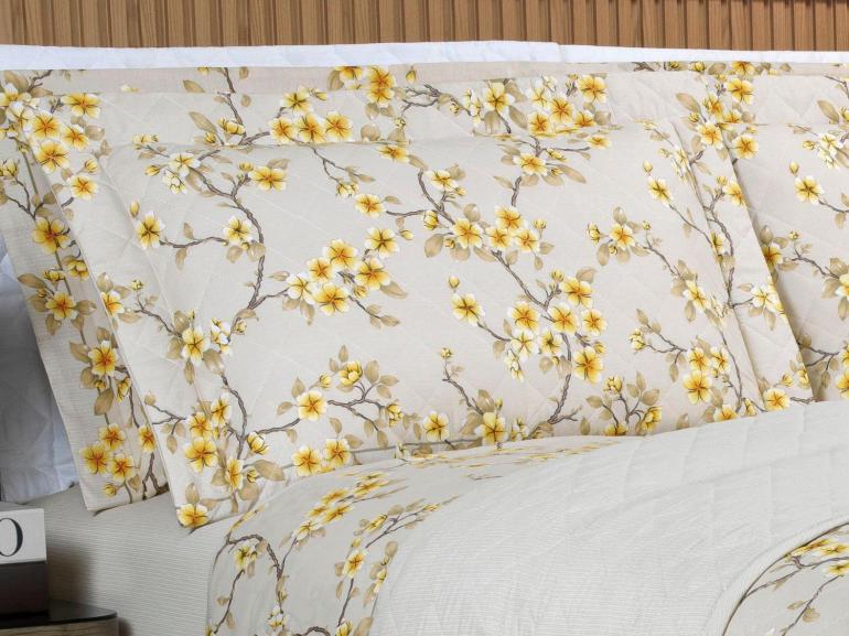 Kit: 1 Cobre-leito Queen + 2 Porta-travesseiros 150 fios - Hanami S�phia - Dui Design