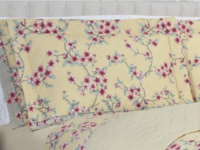 Kit: 1 Cobre-leito Queen + 2 Porta-travesseiros 150 fios - Hanami Vintage - Dui Design