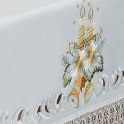 Toalha de Mesa Natal com Bordado Richelieu Retangular 6 Lugares 160x220cm - Harmonia Branco - Dui Design