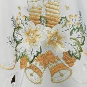 Toalha de Mesa Natal com Bordado Richelieu Redonda 180cm - Harmonia Branco - Dui Design