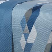 Kit: 1 Cobre-leito King Bouti de Microfibra Ultrasonic Estampada + 2 Porta-travesseiros - Harry azul - Dui Design
