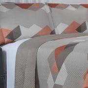 Kit: 1 Cobre-leito Casal Bouti de Microfibra Ultrasonic Estampada + 2 Porta-travesseiros - Harry Taupe - Dui Design