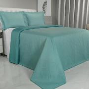 Kit: 1 Cobre-leito Casal Bouti de Microfibra Ultrasonic + 2 Porta-travesseiros - Haven Turquesa - Dui Design